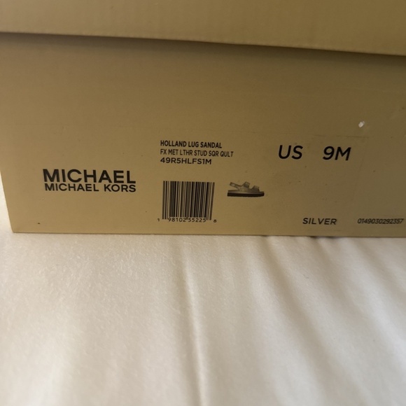 Michael Kors Holland Studded Metallic Quilted Sandal - Picture 7 of 7